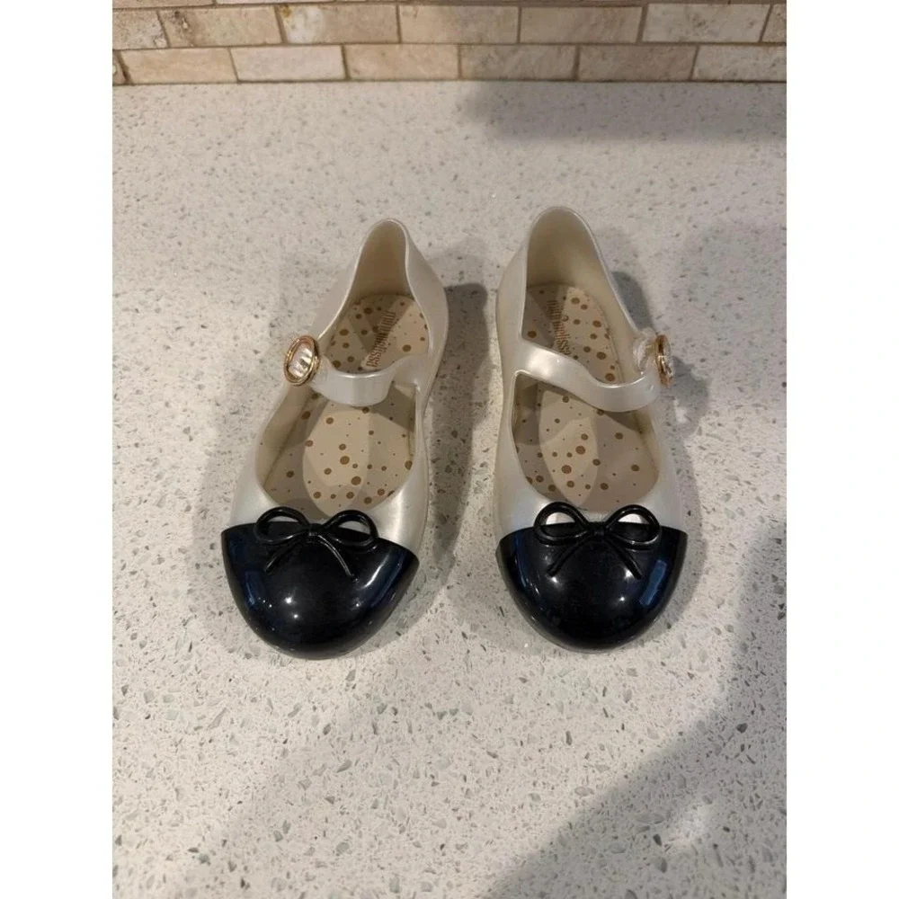 Mini Melissa‎ Sweet Love Flats Girls Black White